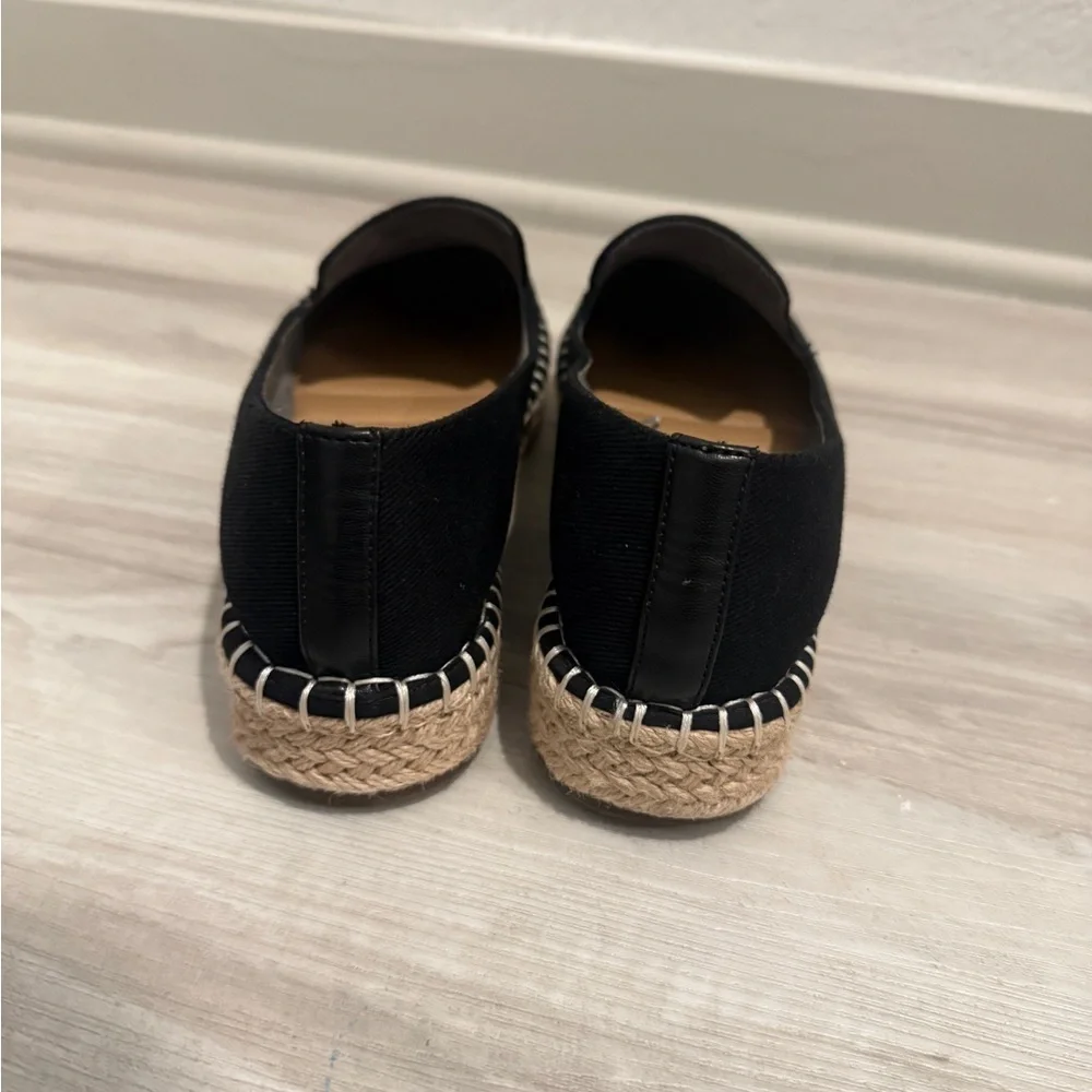 Joie Black Canvas Espadrille Loafers
